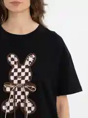 Черный футболка Derzky принт