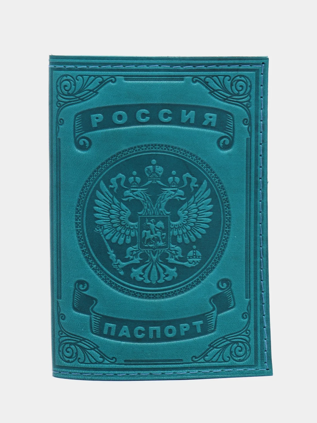 Зеленый обложка для паспорта с изображением полумесяца и мечети, 2 цвета