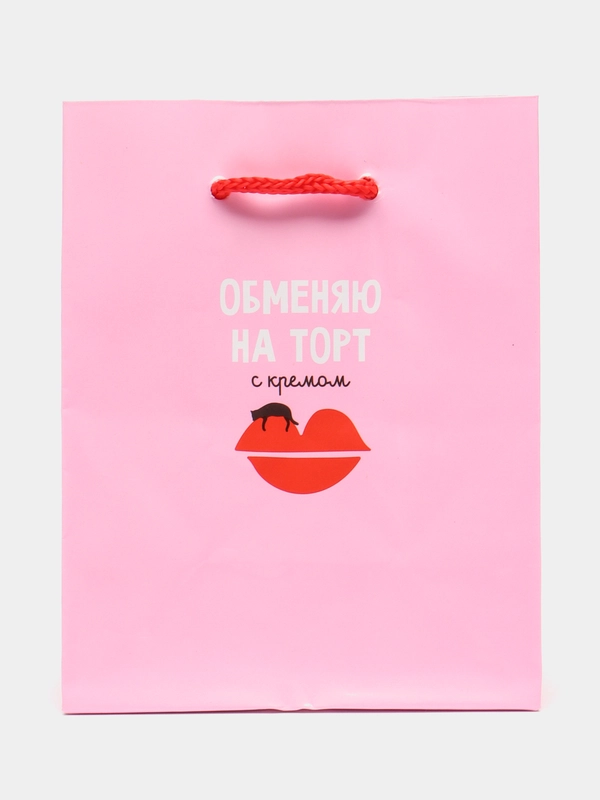 Пакет подарочный 11*14*6,5см ArtSpace "Обменяю на торт с кремом", ламинированный