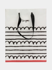 Пакет подарочный 18*23*10см Meshu "Spirals and lines", отд. фольгой, крафт
