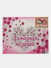 Розовый алмазная мозаика на подрамнике "Цветы и натюрморты", 40 х 50