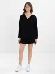 Черный костюм с шортами женский из муслина