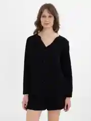 Черный костюм с шортами женский из муслина