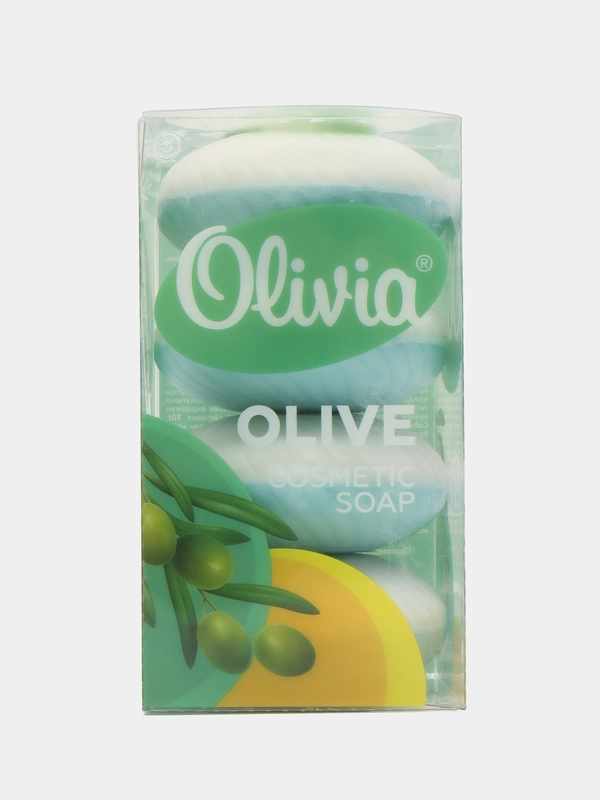 Мыло твердое туалетное для рук тела и лица Olivia Олива, 4 х 105 г, 4 упаковки, 420 г