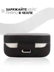 Черный чехол на Xiaomi Mi TWS Earphones 2 Basic/Air 2 SE для наушников силиконовый КАРТОФАН