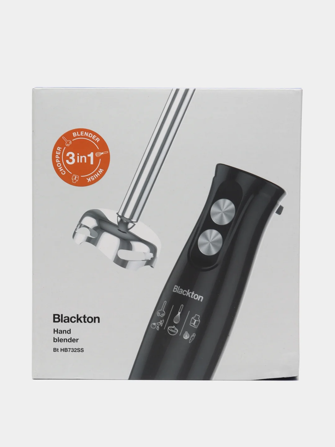 Черный блендер ручной Blackton Bt HB732SS, 3в1 миксер, блендер, измельчитель, 2 СКОРОСТИ