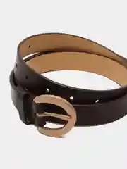 Черный ремень женский, классический, с золотой пряжкой