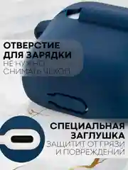 Синий чехол на Xiaomi Redmi Buds 3 для беспроводных наушников КАРТОФАН силиконовый матовый