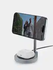 Серебряный беспроводное зарядное устройство uBear Stage, док-станция 2-в-1, MagSafe, 30 Вт