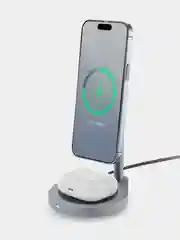 Серебряный беспроводное зарядное устройство uBear Stage, док-станция 2-в-1, MagSafe, 30 Вт
