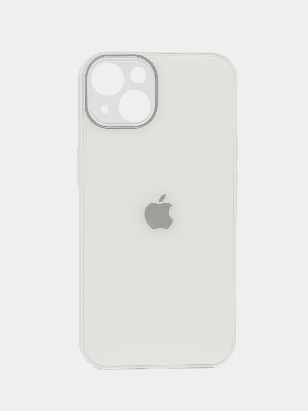 Белый чехол для iPhone 13, со стеклянной панелью и защитой камеры