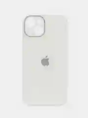 Белый чехол для iPhone 13, со стеклянной панелью и защитой камеры