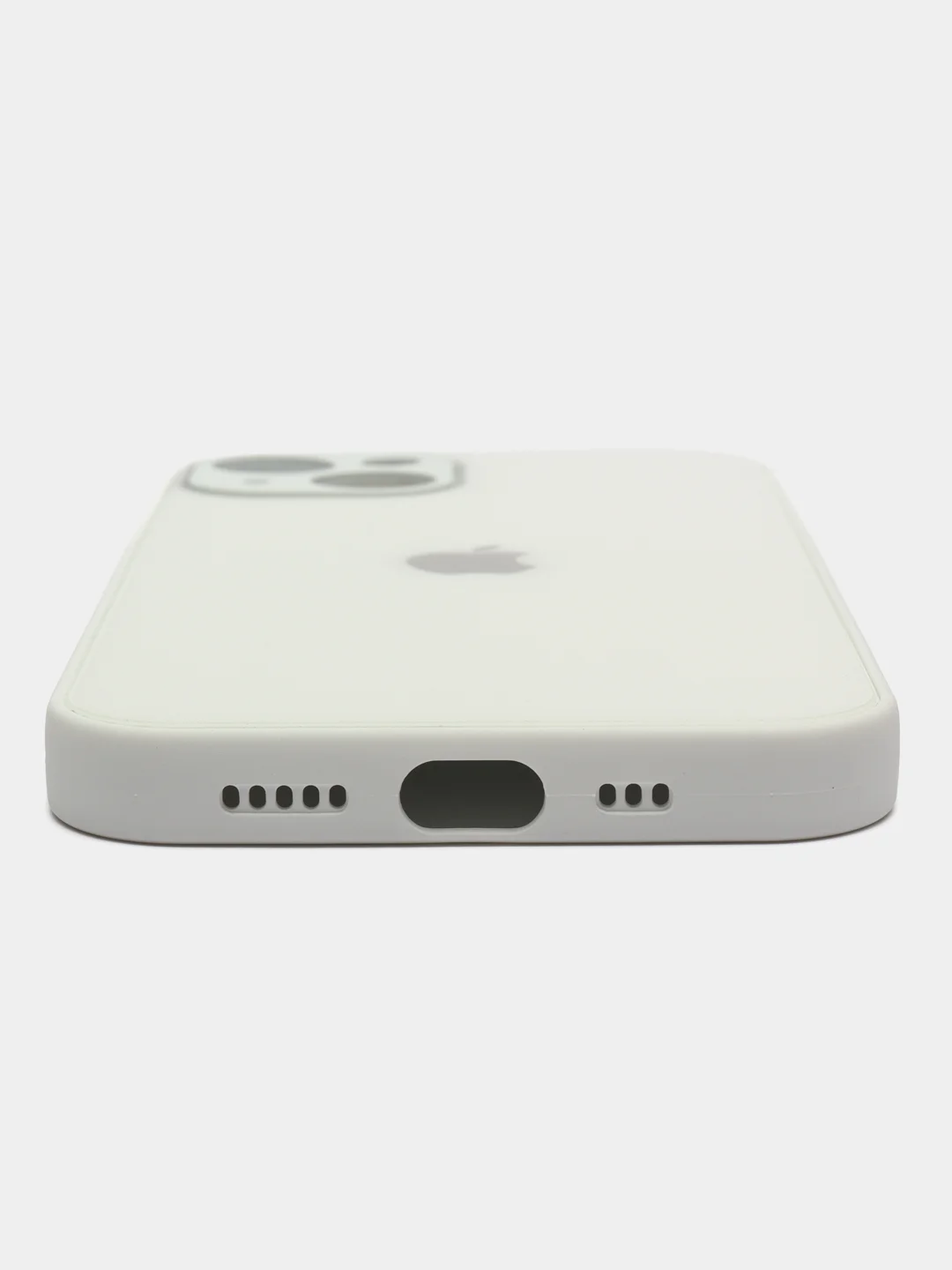 Белый чехол для iPhone 13, со стеклянной панелью и защитой камеры