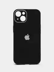 Черный чехол для iPhone 13, со стеклянной панелью и защитой камеры