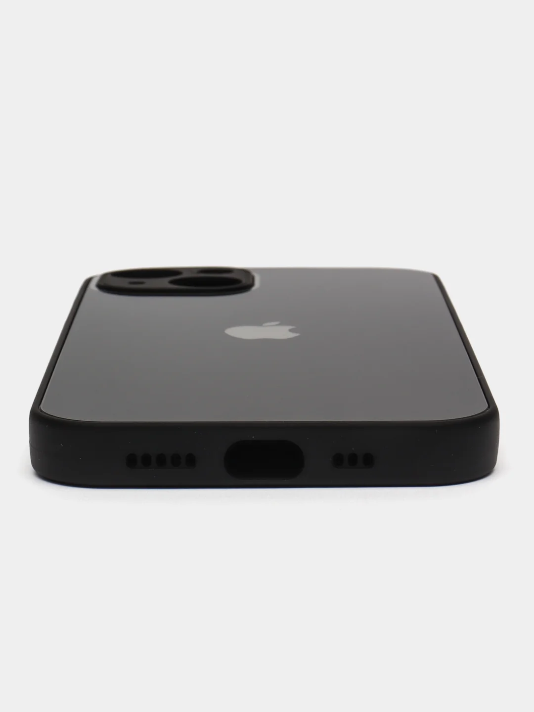 Черный чехол для iPhone 13, со стеклянной панелью и защитой камеры