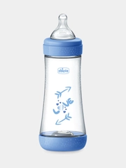 Chicco бутылочка Perfect5 Boy, 4 мес, с силиконовой соской, быстрый поток, РР, 300 мл