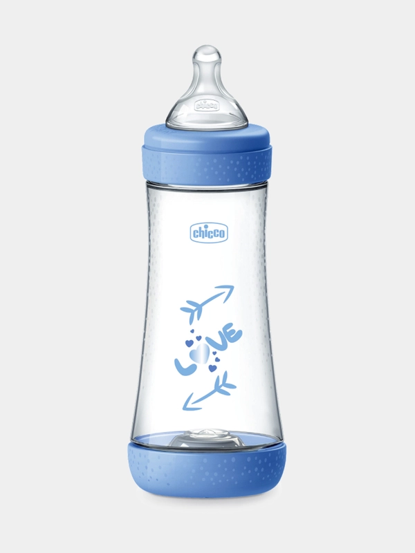 Chicco бутылочка Perfect5 Boy, 4 мес, с силиконовой соской, быстрый поток, РР, 300 мл