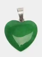 Салатовый кулон "Сердце", натуральные камни, 2 х 2 см