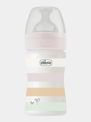 CHICCO Бутылочка Well-Being Girl 0мес.+,сил.соска медл.поток,РР,150мл.,бел