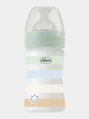 CHICCO Бутылочка Well-Being Boy 0мес.+,сил.соска медл.поток,РР,150мл.,зелен