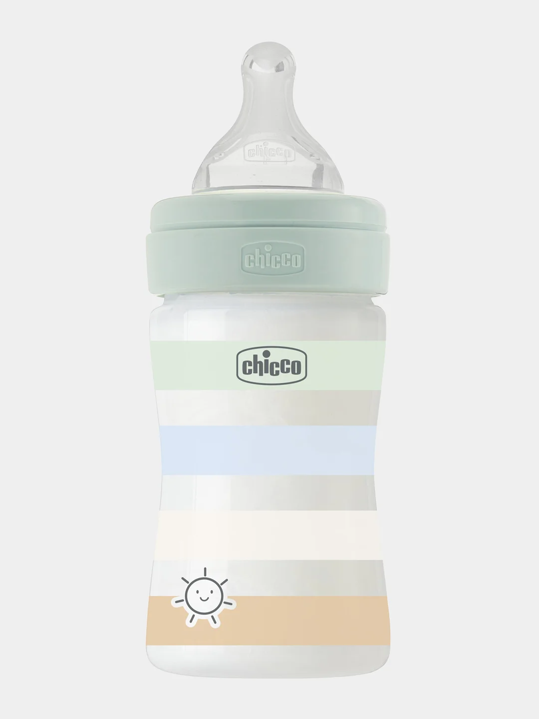 CHICCO Бутылочка Well-Being Boy 0мес.+,сил.соска медл.поток,РР,150мл.,зелен