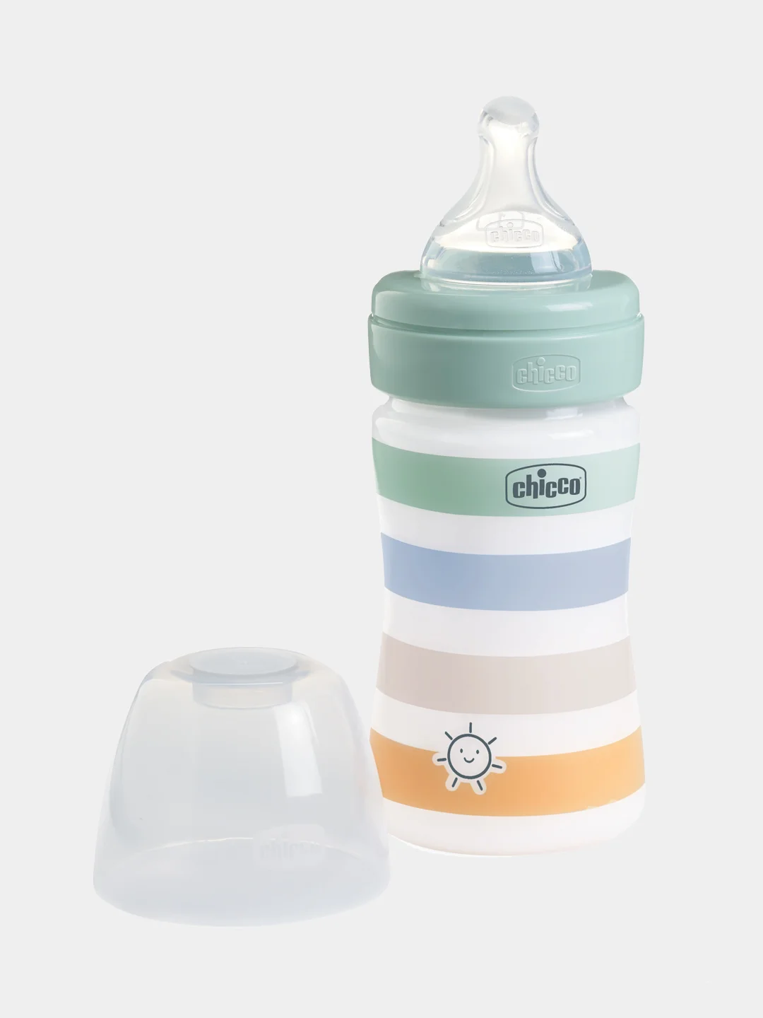 CHICCO Бутылочка Well-Being Boy 0мес.+,сил.соска медл.поток,РР,150мл.,зелен