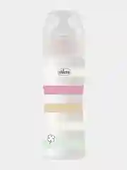 CHICCO Бутылочка Well-Being Girl 2мес.+,сил.соска средн.поток,РР,250мл.,бел