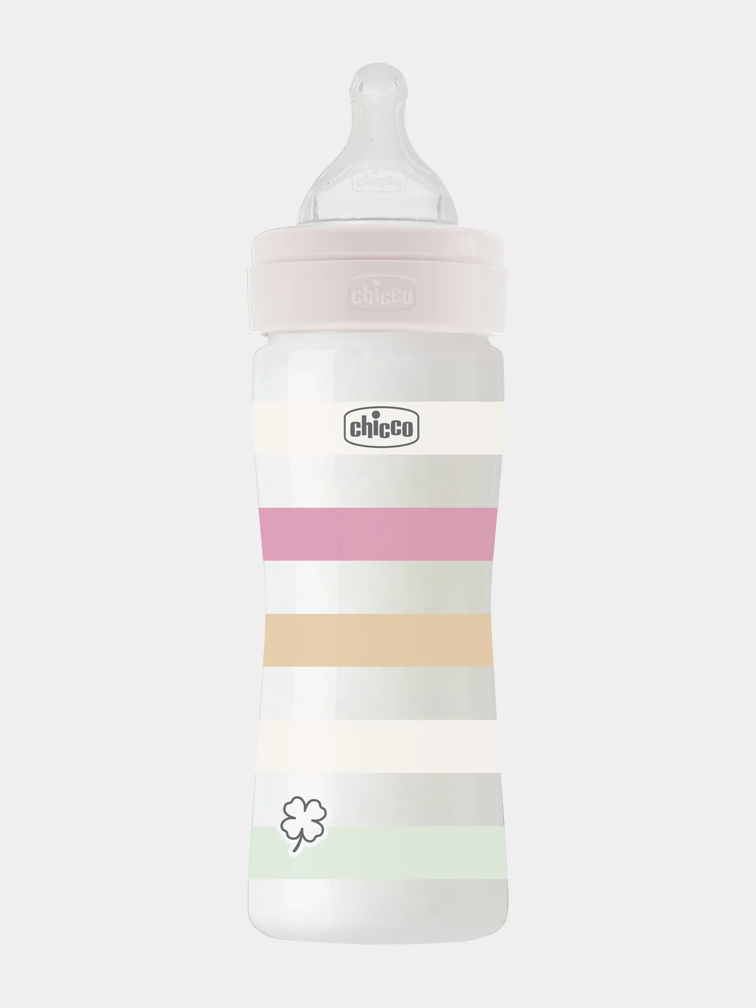 CHICCO Бутылочка Well-Being Girl 2мес.+,сил.соска средн.поток,РР,250мл.,бел