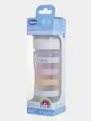 CHICCO Бутылочка Well-Being Girl 2мес.+,сил.соска средн.поток,РР,250мл.,бел