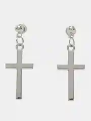 Серебряный серьги-крестики из нержавеющй стали
