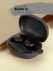 Черный чехол на Realme Buds Q для беспроводных наушников силиконовый КАРТОФАН матовый soft-touch