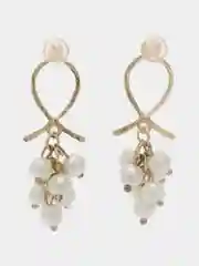 Серьги длинные гроздья жемчуга