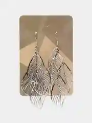 Серебряный серьги "Листья", висячие
