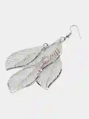 Серебряный серьги "Листья", висячие