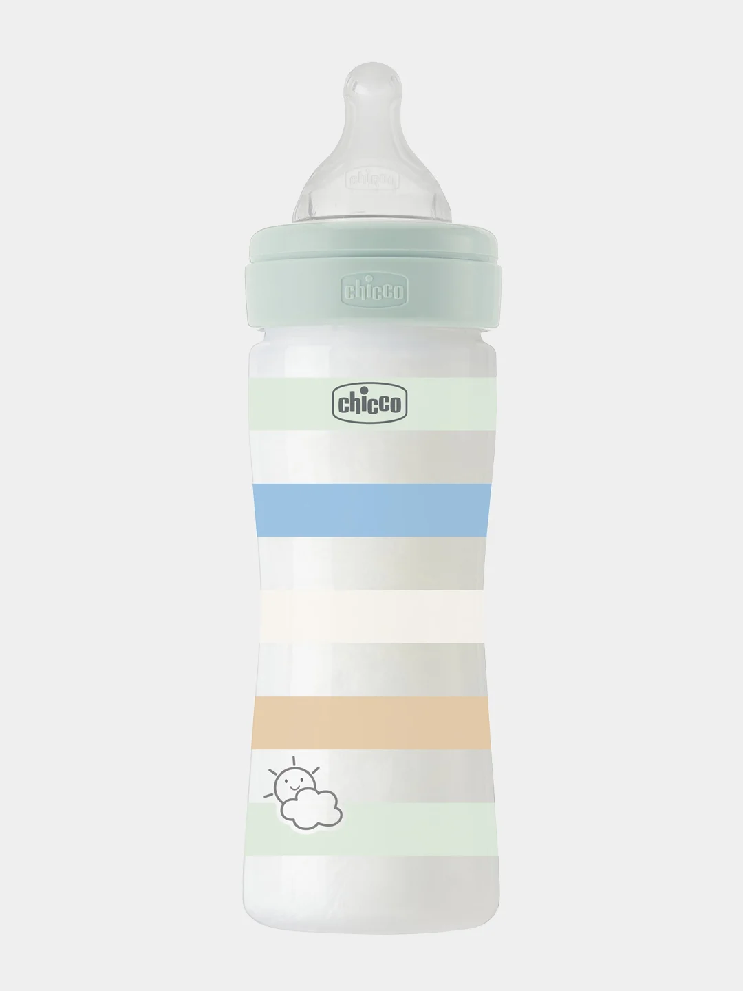 CHICCO Бутылочка Well-Being Boy 2мес.+,сил.соска средн.поток,РР,250мл.,зелен