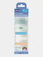 CHICCO Бутылочка Well-Being Boy 2мес.+,сил.соска средн.поток,РР,250мл.,зелен