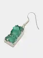 Зеленый серьги с бразильским полым ониксом