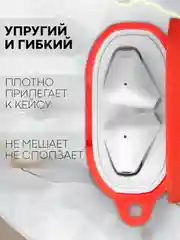Красный чехол на Xiaomi Redmi Buds 3 для беспроводных наушников КАРТОФАН силиконовый матовый