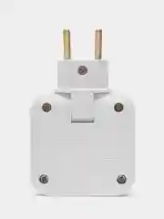Белый тройник для розетки поворотный с USB