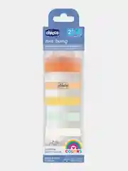 CHICCO Бутылочка Well-Being Uni 2мес.+,сил.соска средн.поток,РР,250мл.,оранж