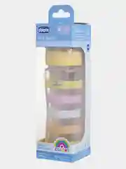 CHICCO Бутылочка Well-Being Girl 4мес.+,сил.соска быстр.поток,РР,330мл.,желт