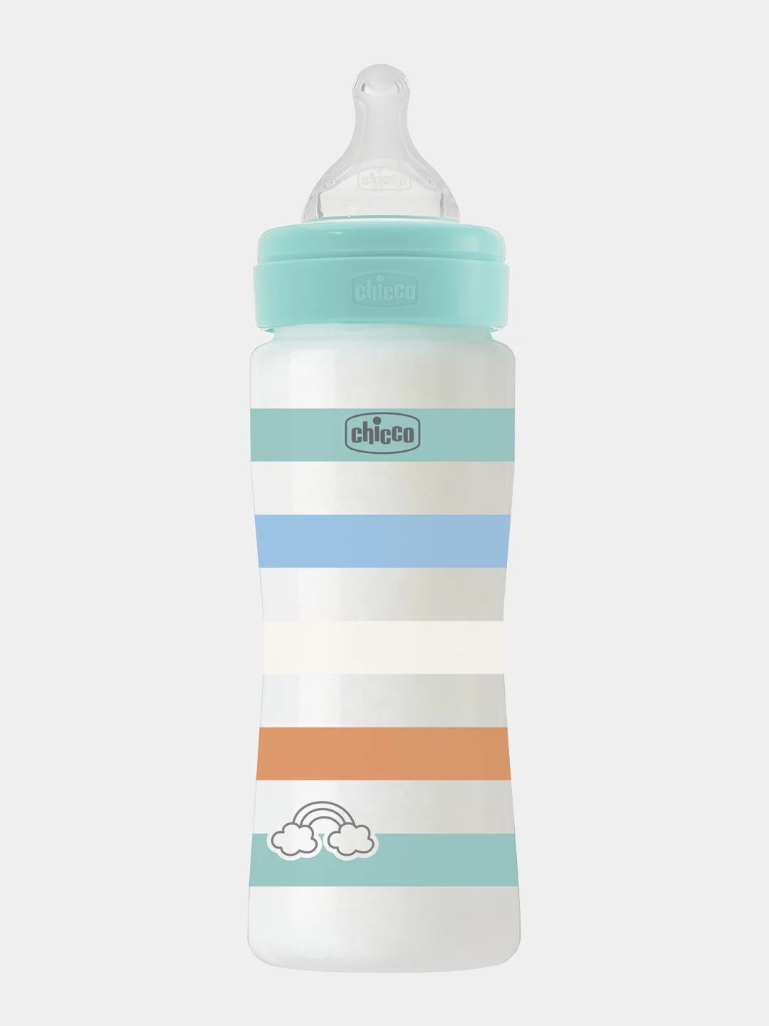 CHICCO Бутылочка Well-Being Boy 4 мес.+,сил.соска быстр.поток,РР,330мл., зелен