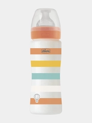 CHICCO Бутылочка Well-Being Uni 4 мес.+,сил.соска быстр.поток,РР,330мл.,оранж