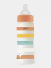 CHICCO Бутылочка Well-Being Uni 4 мес.+,сил.соска быстр.поток,РР,330мл.,оранж