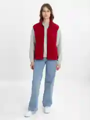 Красный жилет флисовый утепленный, женский