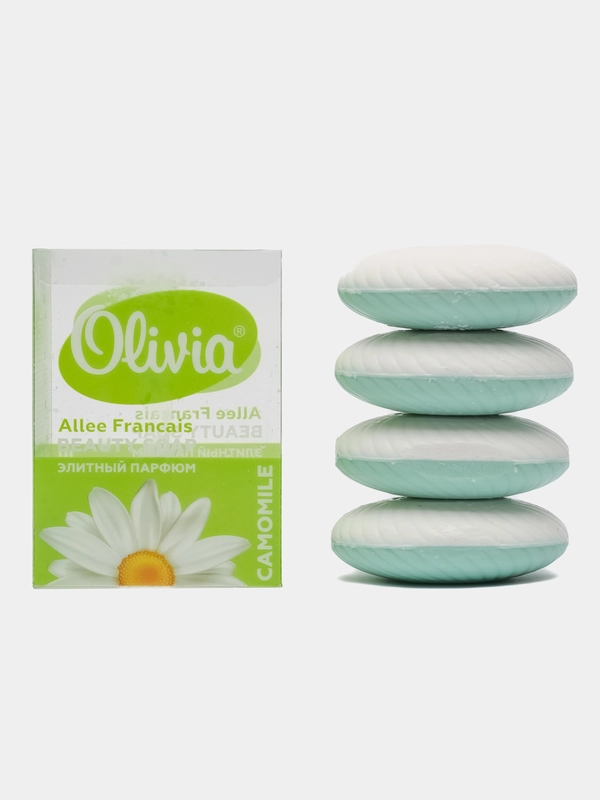 Мыло твердое туалетное для рук тела и лица Olivia Ромашка, 4 х 105 г, 4 упаковки, 420 г