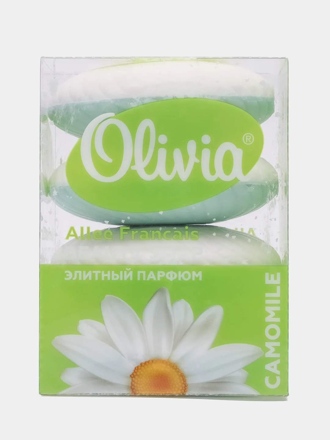 Мыло твердое туалетное для рук тела и лица Olivia Ромашка, 4 х 105 г, 4 упаковки, 420 г