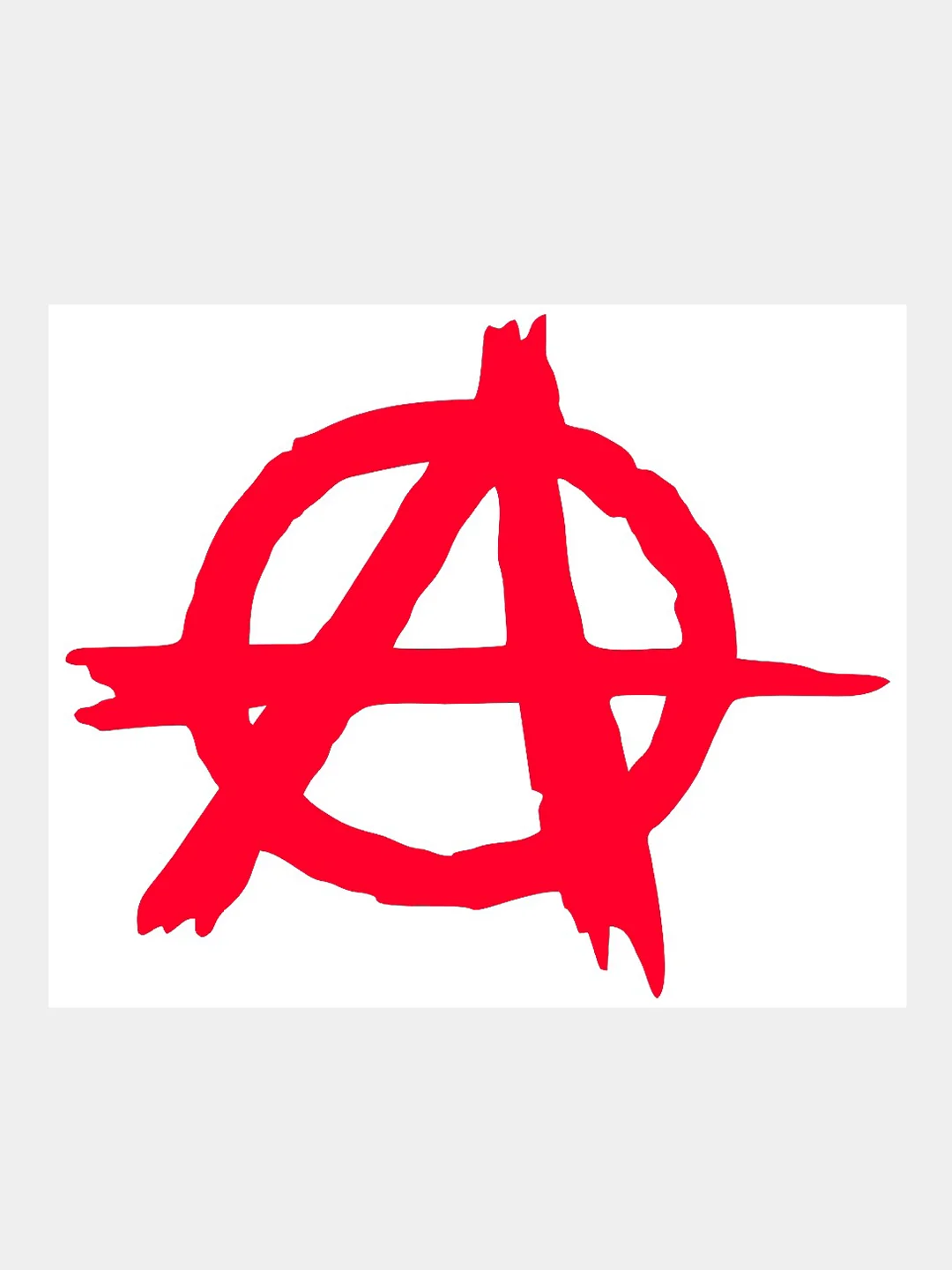 Красный наклейка на авто, машину, стекло, "Анархия", 17 х 14 см