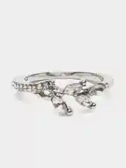 Серебряный женское кольцо с цветочным рисунком, подарочная бижутерия