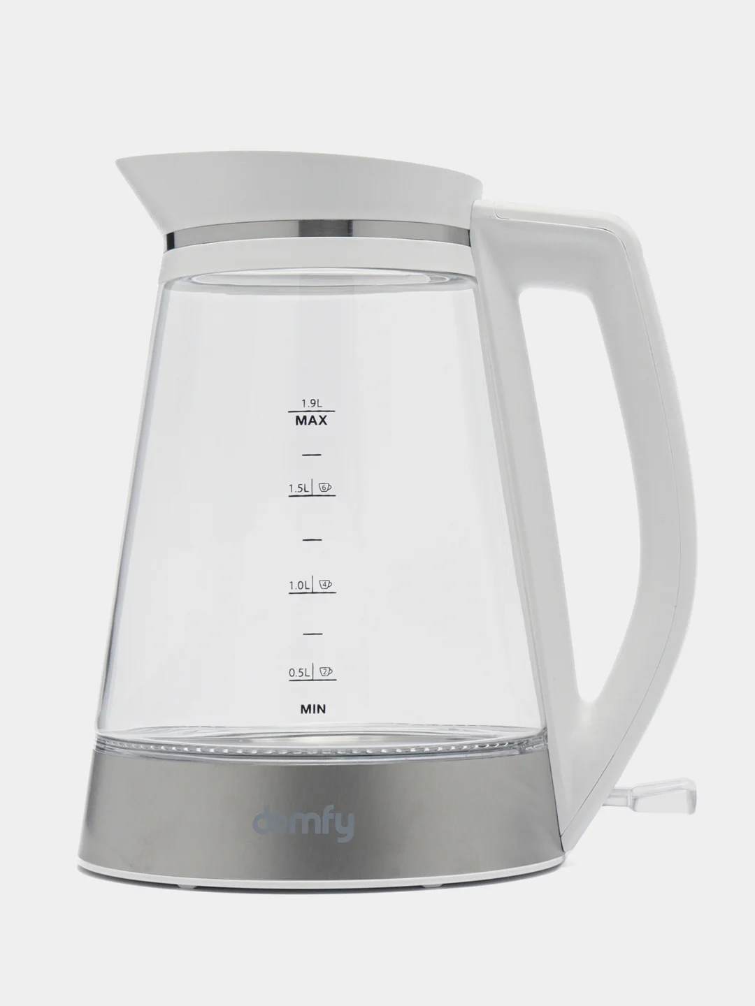 Чайник электрический DOMFY DSW-EK505, 3000 Вт, белый и прозрачный